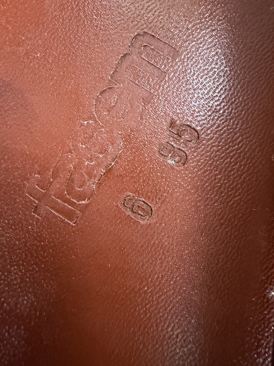 Sedie P40 a 4 fasi - Pelle con imbracatura – Fasem, Sedie da pranzo, Leather, Metal (photo 5 of 5)