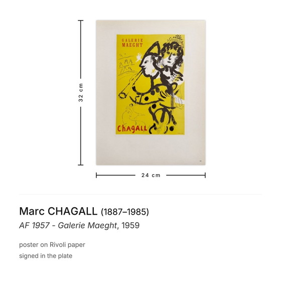 Image 1 of Marc CHAGALL AF 1957 - Galerie Maeght-poster 1959