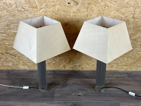 Image 1 of 2x 60er 70er Jahre XL Tischlampe Tischleuchte Aluminium Metall Space Age Design