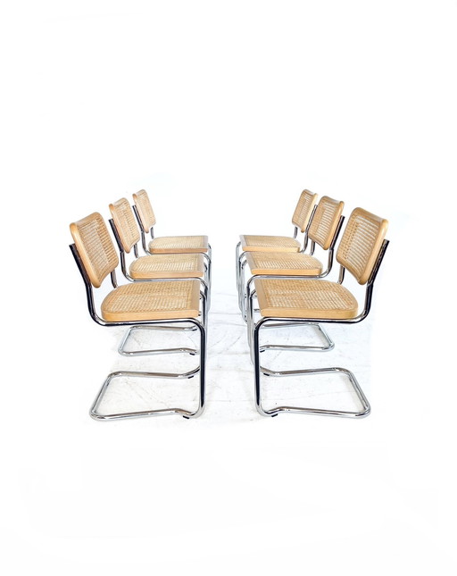 6x vintage Cesca webbing tube frame chair '70s
