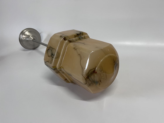 Image 1 of Lampada a sospensione in marmo Art Déco vintage con pendolo