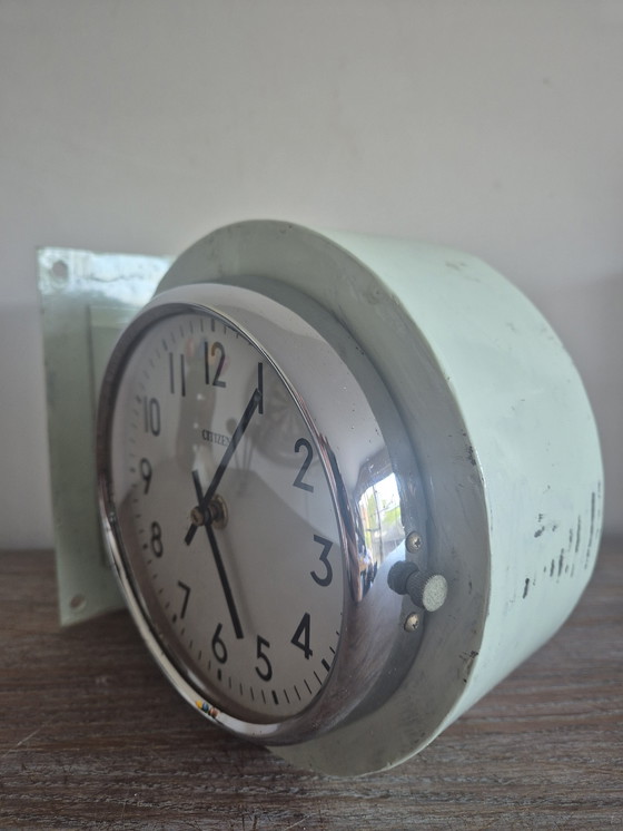 Image 1 of vintage citizen marine wall clock double-sided