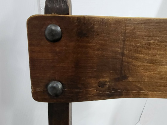 Image 1 of SET OF 4 VINTAGE 1970S BRUTALIST CHAIRS IN OAK & METAL