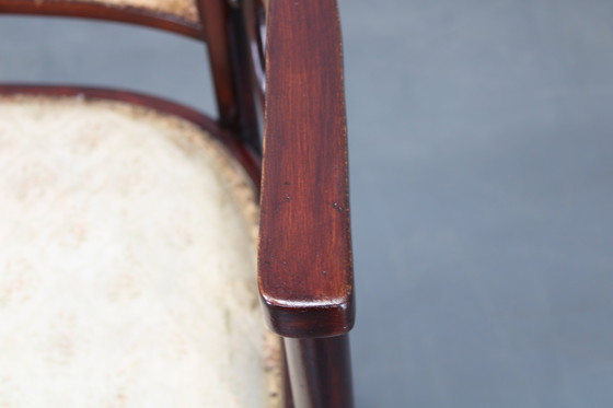 Image 1 of Beukenhouten bank en stoel