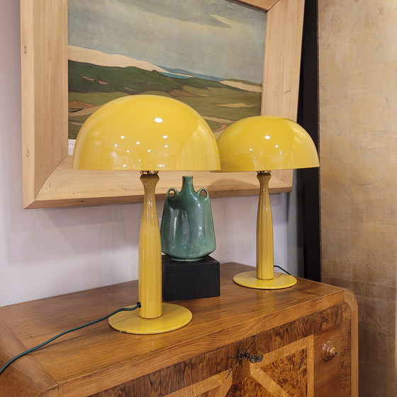 Image 1 of Pareja Lámparas de Mesa, Metal, Color Mostaza, S. XXI – Francia