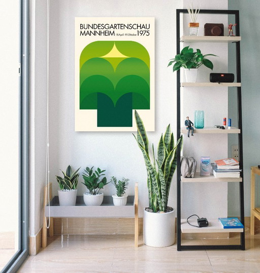 Bundesgartenschau, internationale tuinshow - Mannheim 1975 - Poster 61 x 91 cm