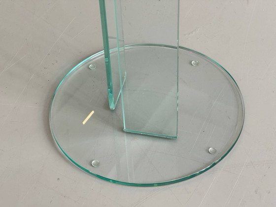 Image 1 of Minimalist glass flower stand/pedestal, 1980s