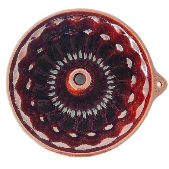 Image 1 of West Germany Scheurich Brown Pottery Turban Shape 1960's