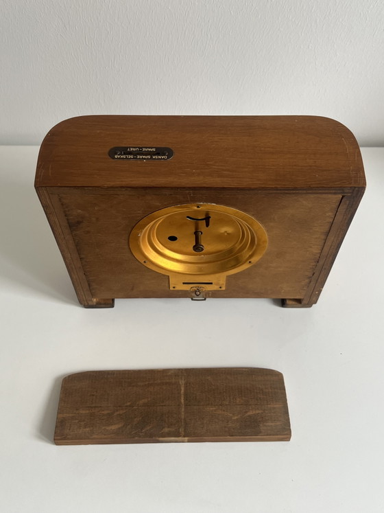Zeldzame jaren 40 Art Deco Deense Opwindklok en Spaarpot – Klokken, Wood (photo 7 of 10)