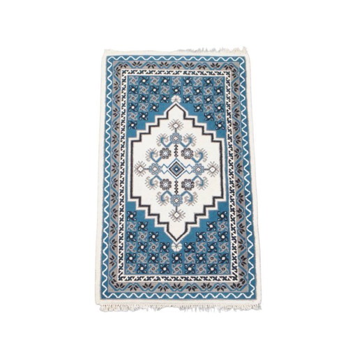 Tapis oriental aux tons bleus et blancs 181x90cm