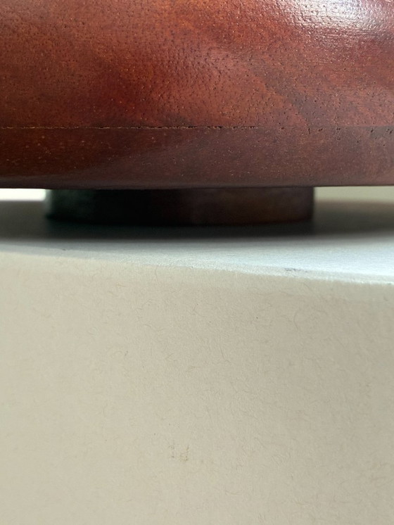 Image 1 of Round wooden fruit bowl