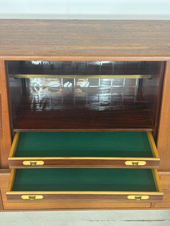 Image 1 of Buffet haut style années 50 / Meuble bar en teck / Meuble de salon / Buffet vintage