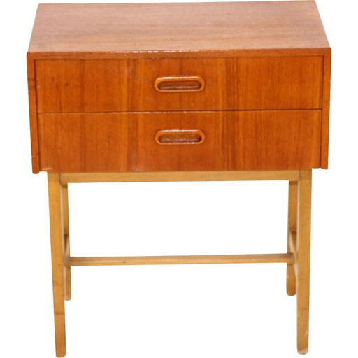 Commode vintage en teck et hêtre, Suède 1960