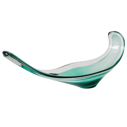 Bol en verre turquoise par Bayel France 1960s