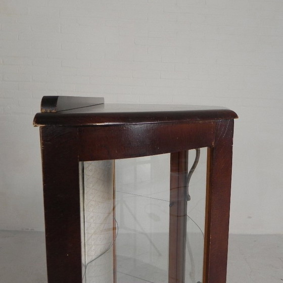 Image 1 of English Art Deco display cabinet on ornate legs, 1930s