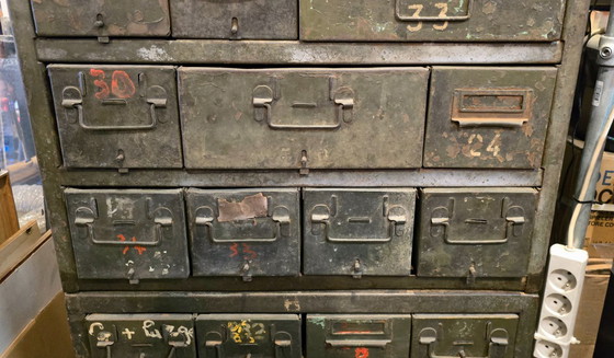 Image 1 of Military workbench - Two metal military mechanic's workbenches