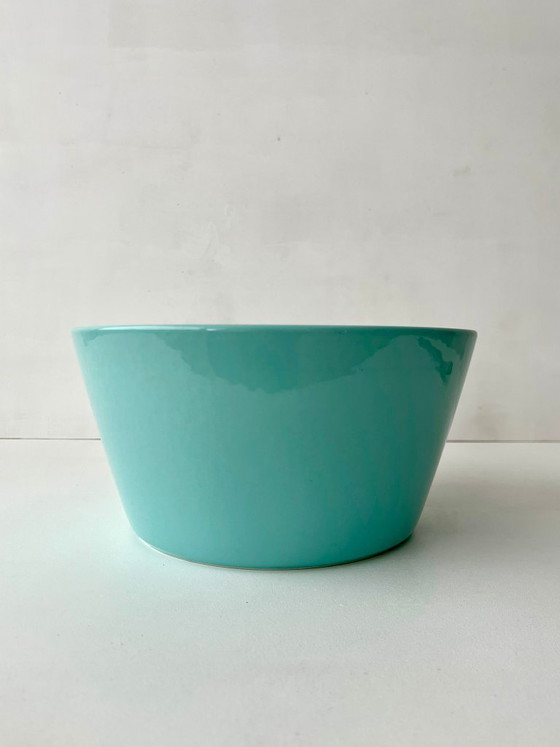 Image 1 of Bol Arabia Tilda Finland turquoise vintage milieu du siècle, bol à salade, bol de service, bol en porcelaine