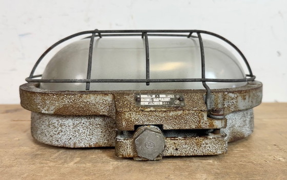Image 1 of Grey Rusty Industrial Cast Iron Wall Light from Elektrosvit, 1960s