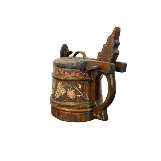 Chopine en bois suédoise peinte à la main, art populaire, Objets déco, Marron, Rustic (photo 4 sur 9)