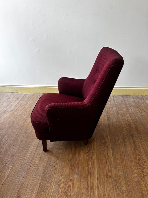 Deense Mid Century fauteuil met hoge rug 1960