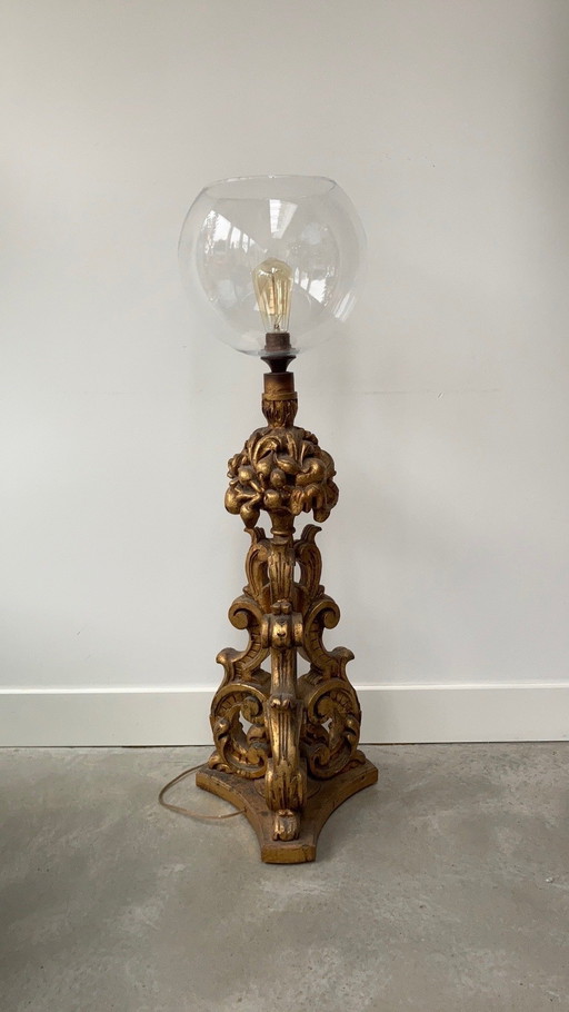 Vintage gouden vloerlamp - Hollywood regency/ Barok
