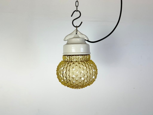 Vintage White Porcelain Pendant Light, 1970s