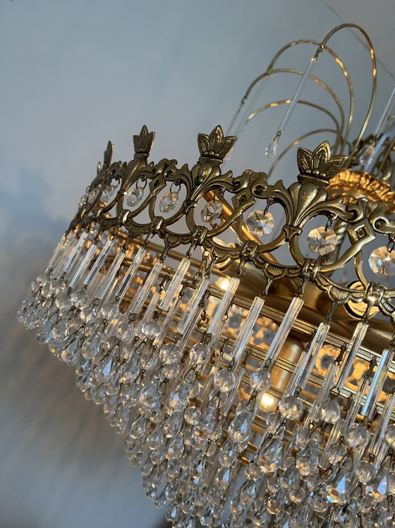 Image 1 of 1920s / Art Nouveau style Vintage crystal chandelier