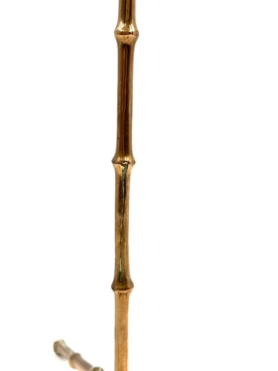 Image 1 of Lampe de table en bambou de style Hollywood Regency, Maison Jansen France, années 1970