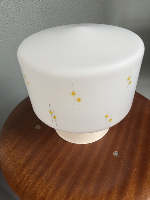 Vintage Plafondlamp Melkglas Retro Print