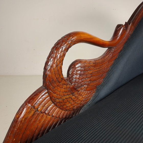 Image 1 of Gesneden zwaan chaise longue, 20e eeuw