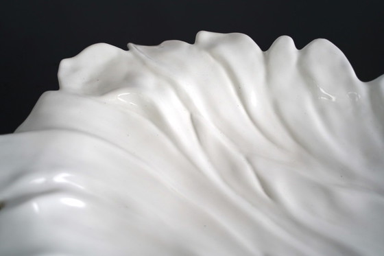 Image 1 of Großes weißes Keramik-Mittelstück von Tommaso Barbi, Italien, 1970er Jahre