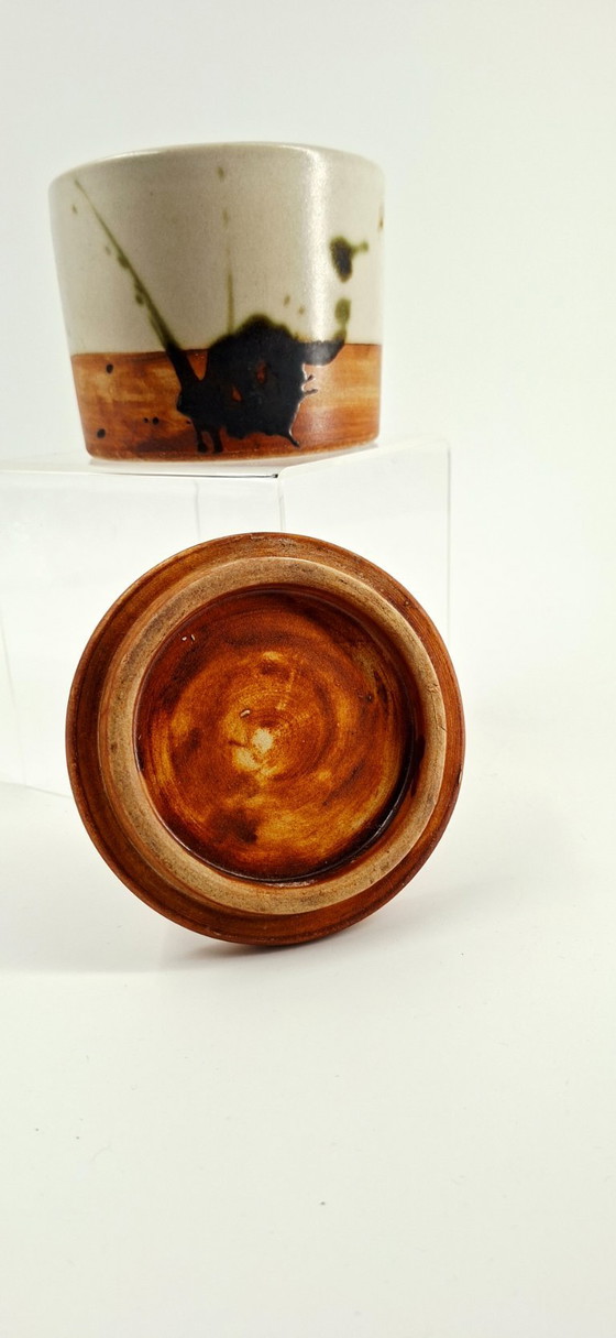 Image 1 of Stoneware pot with lid — La Colombe Pottery, 1970s