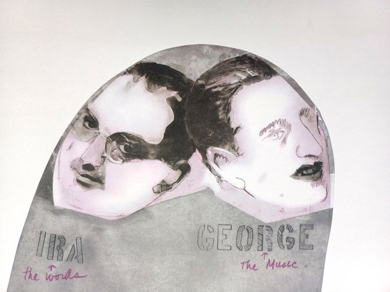 Gershwin Exhibition Poster, 1968, Paper, White, Vintage (photo 3 of 5)