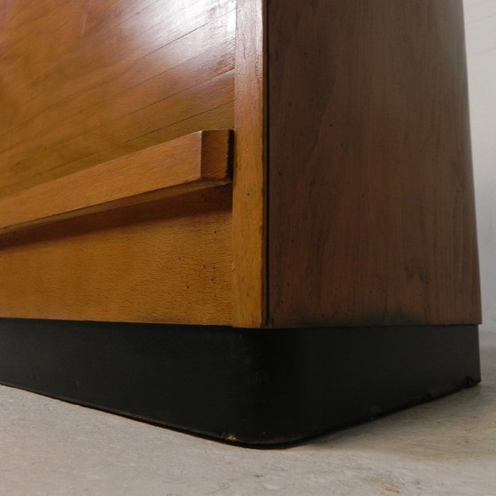 Image 1 of Armario antiguo con persiana enrollable de madera de abedul, Ekawerk Horn Lippe, Alemania, década de 1950.