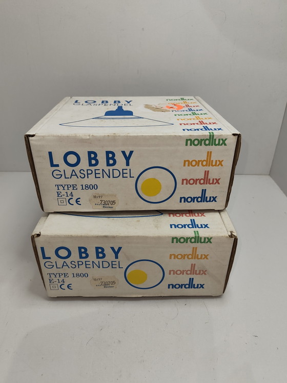 Set Nordlux Lobby Glaspendelleuchte Typ 1800 Gelbe Hängeleuchten – Pendelleuchten, Plastic (photo 9 of 9)