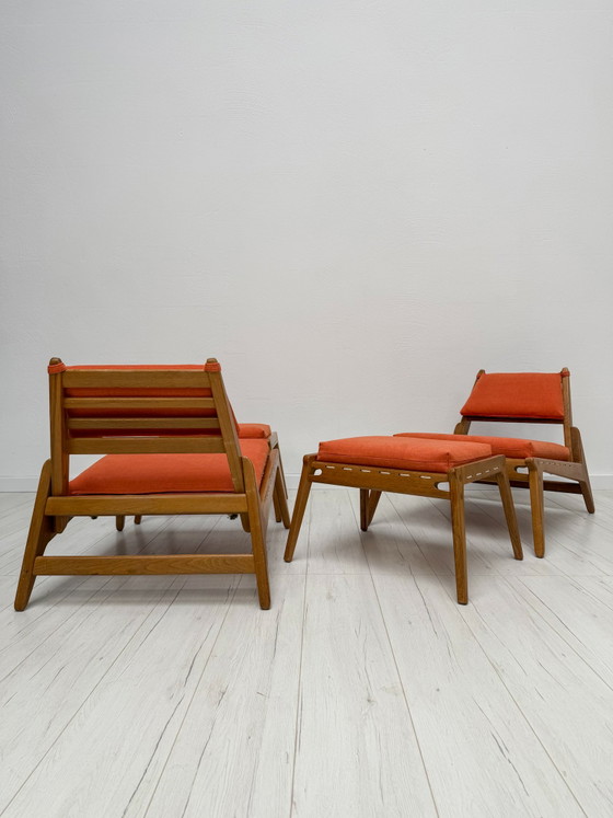 Image 1 of 1960s Vintage ‘Hunting Chair’ Lounge Seating Set with Ottomans by Heinz Heger for PGH Annaberg-Buchholz