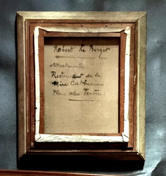 Image 1 of Oil on canvas – Montmartre, Place du Tertre, Paris. Original signed work – School of Paris – 20th century French art