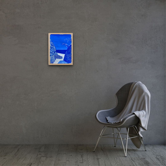 Image 1 of Ultramarine blue gouache on 250g natural paper.
Size 40x30cm.