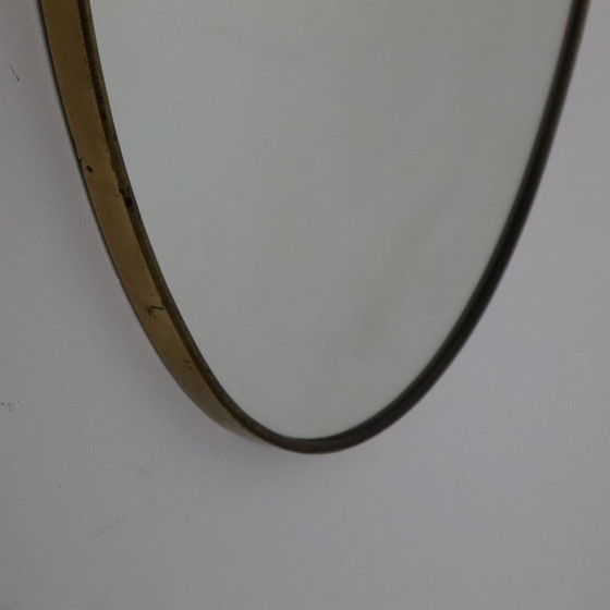 Image 1 of Oval brass mirror, 1960s