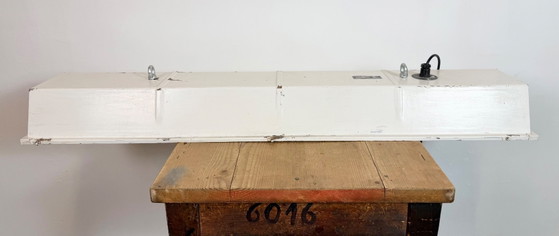 Image 1 of Beige industriële hanglamp met buisarmatuur van Famor, jaren 70