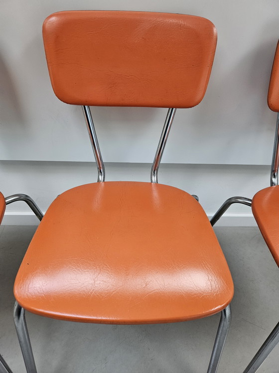Image 1 of Sillas tubulares Brabantia, color naranja, años 70.