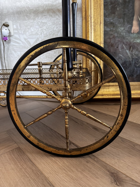 Image 1 of Drankentrolley / Serveerwagen Antiek Wood and Brass Empire
