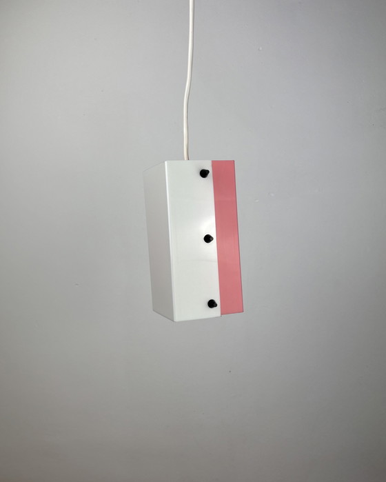 Image 1 of Lampada a sospensione Space Age, Acrilico, Anni '60, Metà secolo, Lampada vintage, Rosa-bianco, Germania, Anni '50, Pop Art, Min