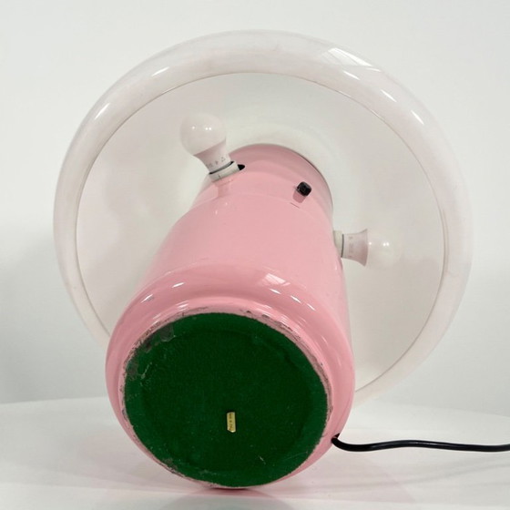 Image 1 of Lampada da tavolo a forma di fungo rosa di Elio Martinelli per Martinelli Luce, anni '70