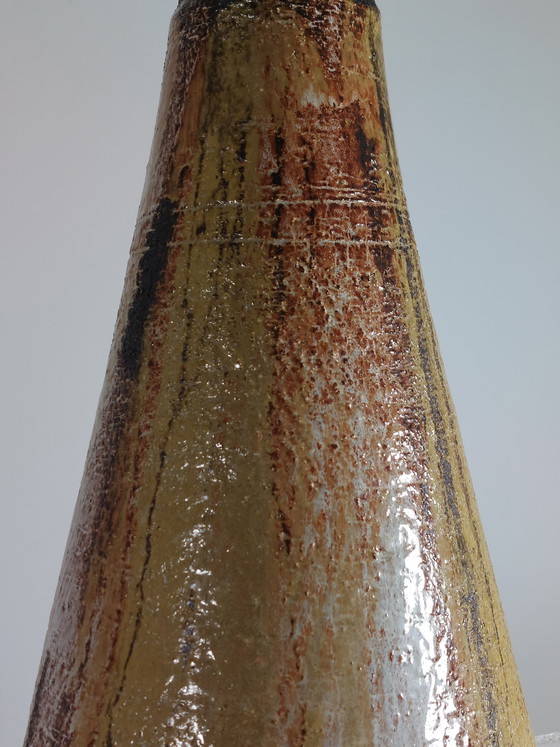 Image 1 of Lampada da terra o da tavolo vintage di metà secolo con base conica in ceramica.
