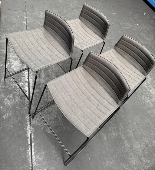 4x Arper Barkrukken Grijs/Blauw