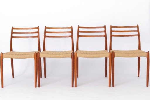 4 de 8 Sillas de comedor Niels Otto Møller Modelo 78 | Teca danesa, estilo moderno de mediados de siglo | 1968