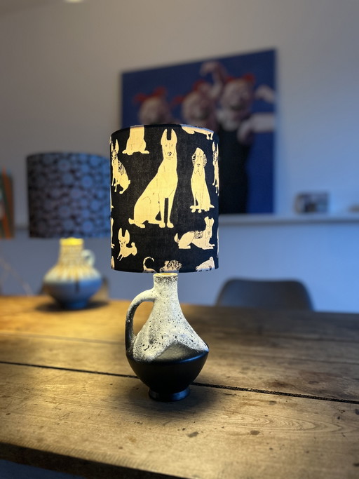 Rare West German Pottery design lamp by Bay Keramik - cordless, suitable for outdoor use