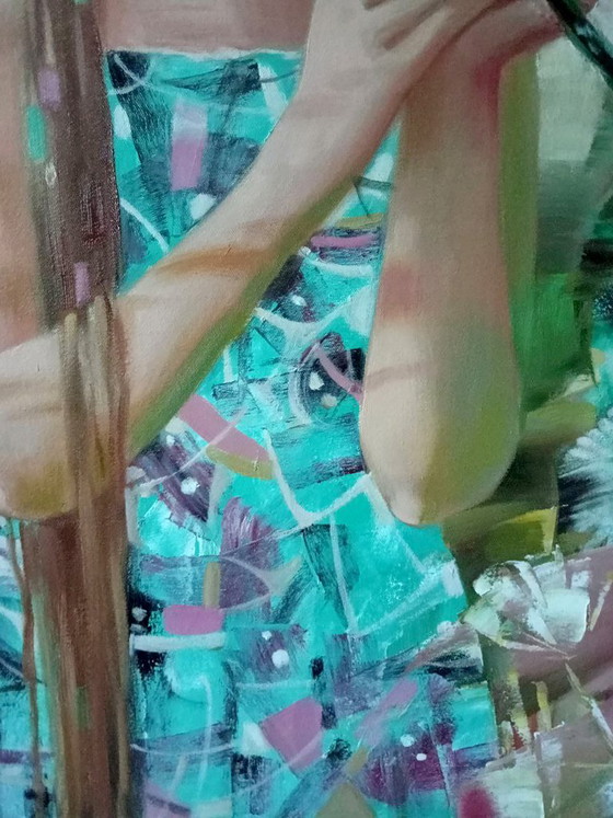 Original Oil Painting Abstract Expressionism Figurative Symbolism Little Bird – Paintings & Drawings, Canvas (photo 7 of 8)
