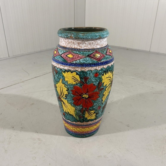 Image 1 of Italienische Bodenvase aus Steingut, große Blumenvase 1960er Jahre